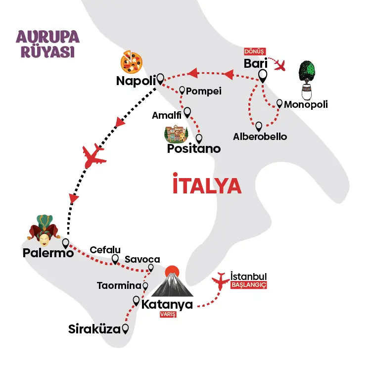 Sicilya Amalfi Güney İtalya Turu